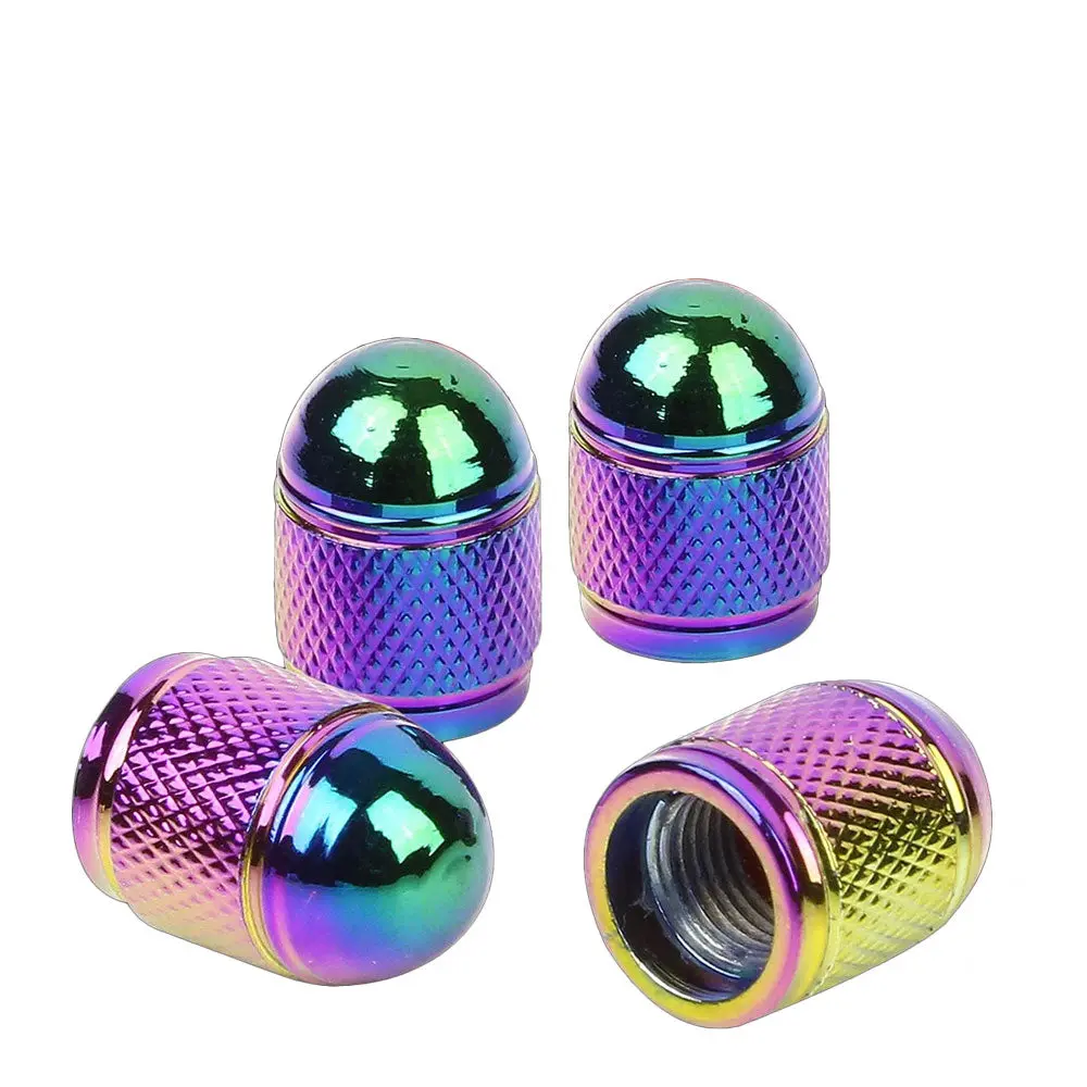 Bfc 4Pcs Bullet Style Neo Chrome Tire Wheel Rim Valve Air Stems Cap 1