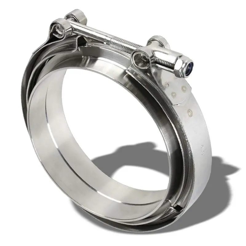 4.00" 102Mm Zinc Coat V-Band Clamp+Flange For Turbo Downpipe Intercooler Exhaust 1
