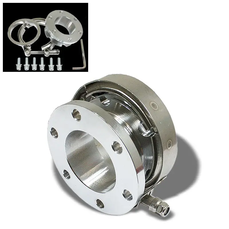 6-Bolt Zinc Coated V-Band Clamp+Flange For Turbo Downpipe Intercooler Exhaust 1