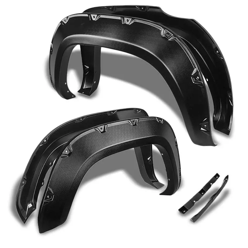 4Pcs Matte Black Pocket Riveted Wheel Fender Flares For 16-17 Toyota Tacoma (N300) 1