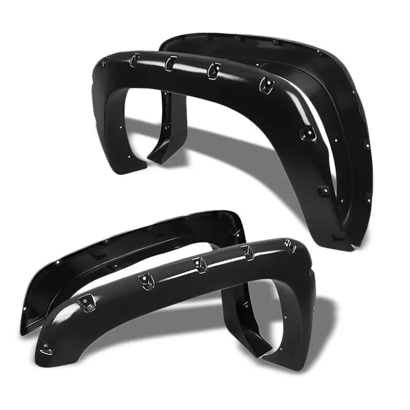 M.Black Pocket-Rivet Wheel Fender Flare For 03-06 Silverado 2500 78.7"/97.6" Bed 1