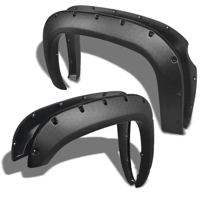 Matte Black Pocket-Riveted T1 Wheel Fender Flares For 07-13 Silverado 69.3" Bed 1