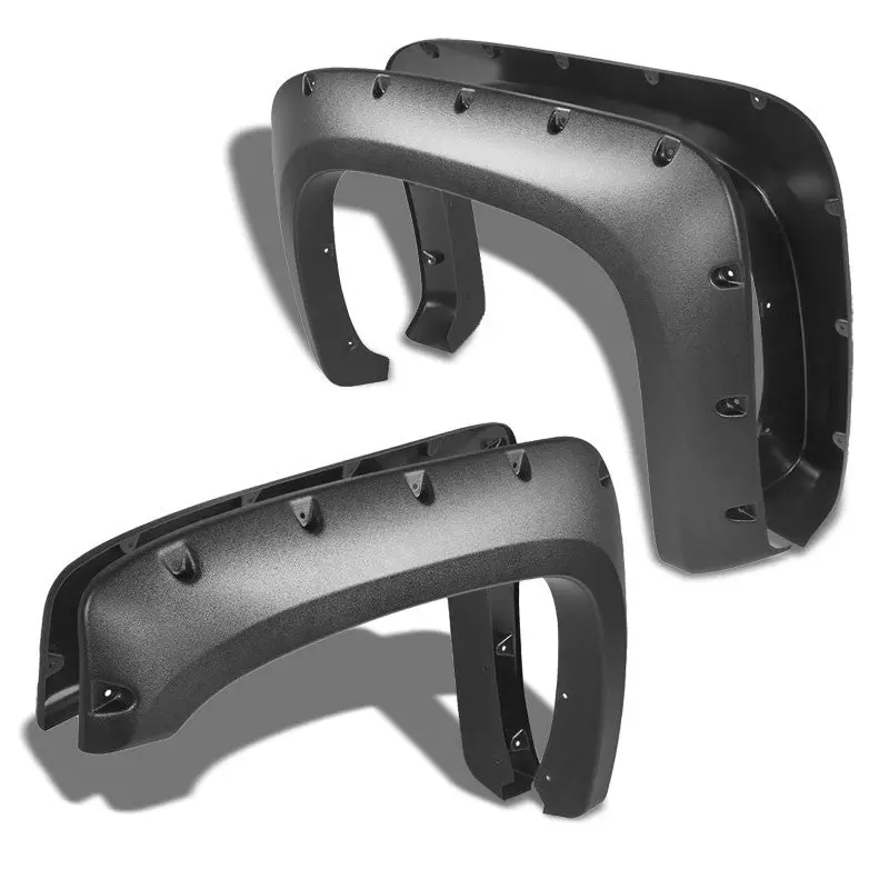 M.Black Pocket-Rivet T1 Wheel Fender Flare For 07-13 Silverado 1500 97.6-78" Bed 1