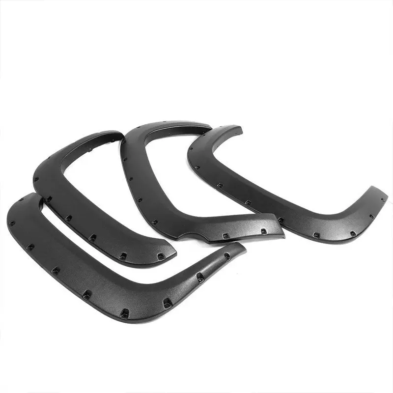 M.Black Pocket-Rivet T1 Wheel Fender Flare For 07-13 Silverado 1500 97.6-78" Bed 2