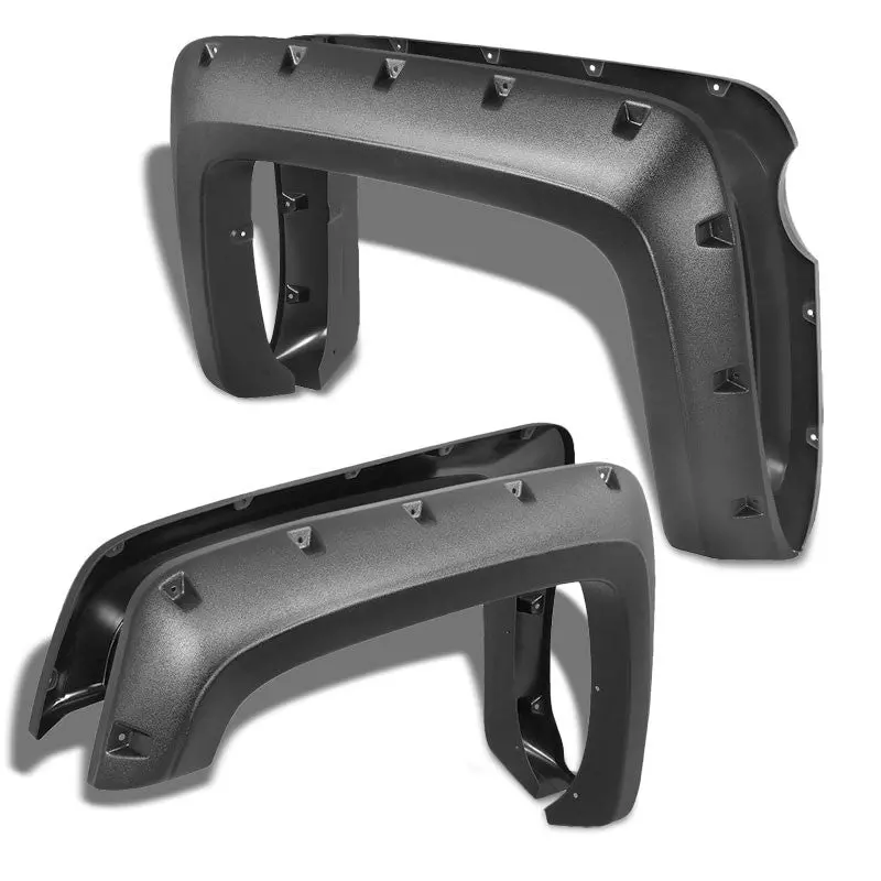 Matte Black Abs Pocket-Riveted T1 Wheel Fender Flares For 14-18 Silverado 1500 1