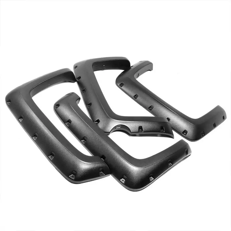 Matte Black Abs Pocket-Riveted T1 Wheel Fender Flares For 14-18 Silverado 1500 2