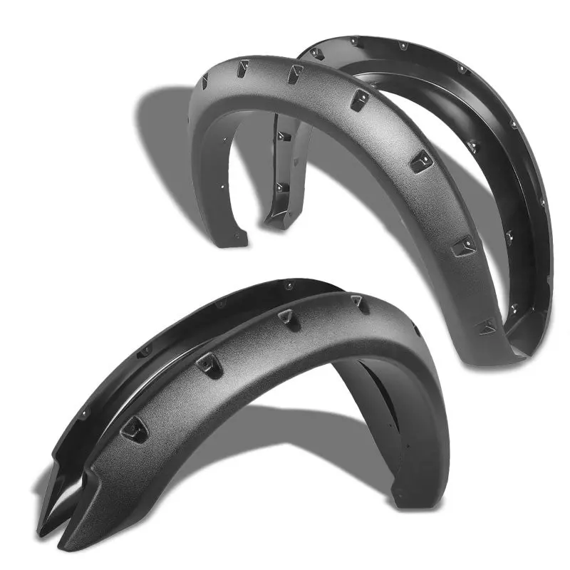 Matte Blackpocket-Rivet T1 Wheel Fender Flare For 10-17 Ram 2500 76.3"/98.3" Bed 1