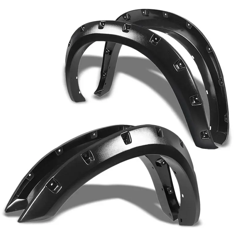 Matte Black Abs Pocket-Riveted Style Wheel Fender Flare Guard For 09-17 Ram 1500 1