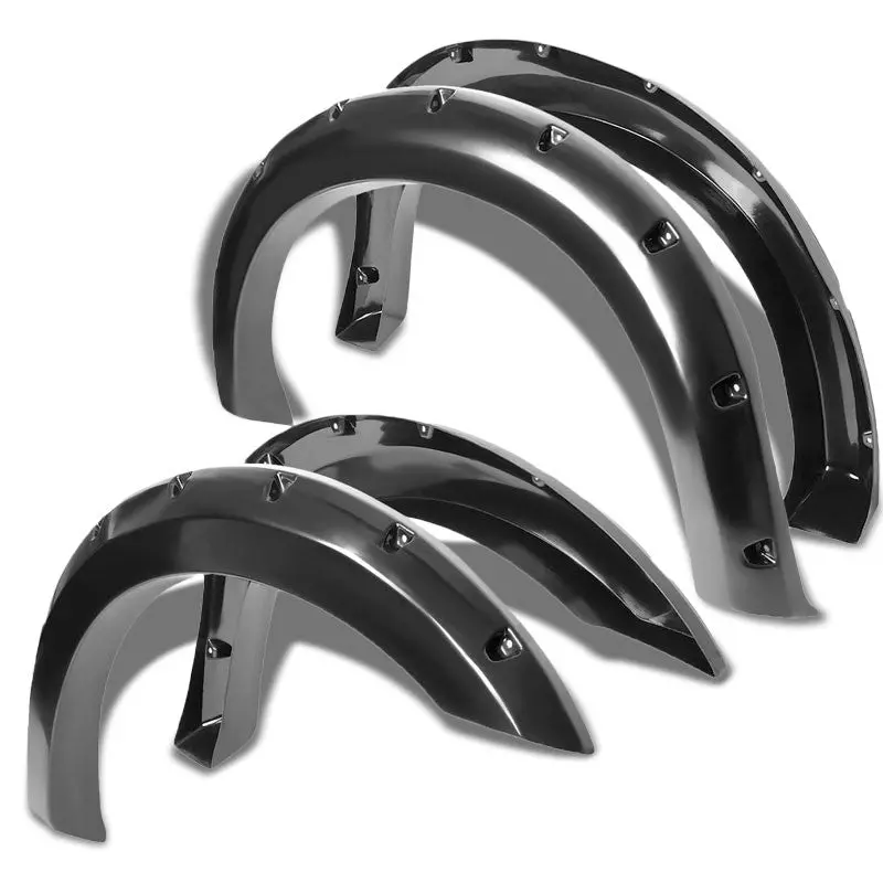 Black Abs Pocket-Riveted Wheel Fender Flares For 11-16 F-250/F-350 Super Duty 1
