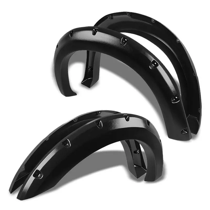 Matte Black Abs Pocket-Riveted Wheel Fender Flares For 97-07 F-250/F-350/F-450 1