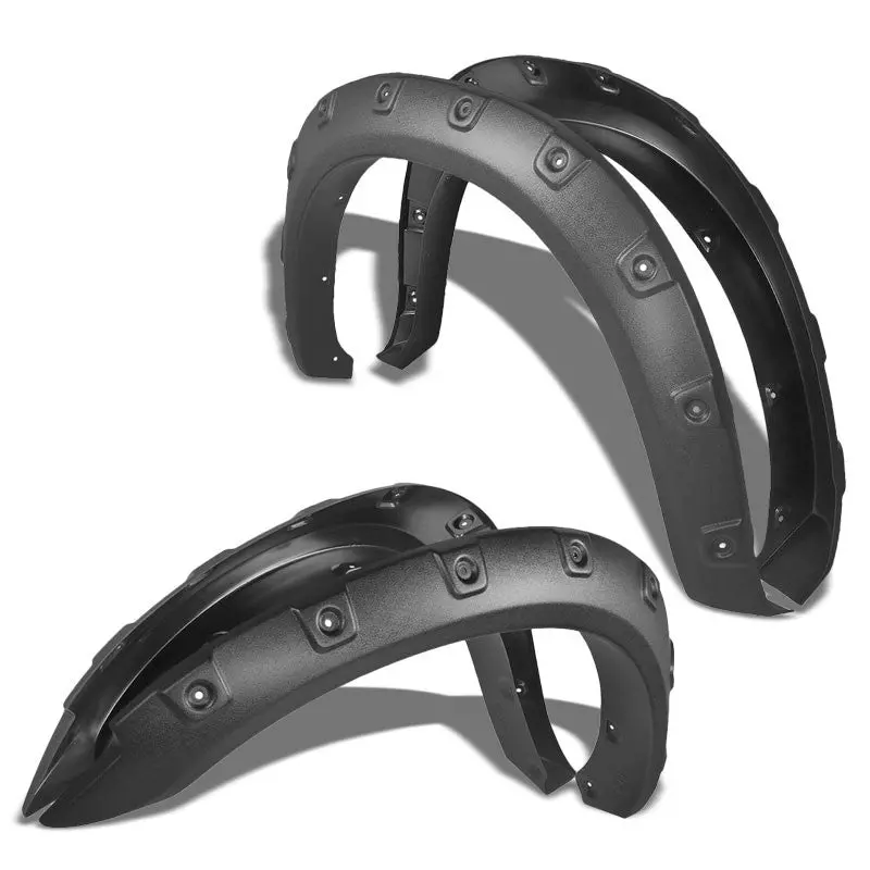 Matte Blackpocket-Rivet T2 Wheel Fender Flare For 10-17 Ram 2500 76.3"/98.3" Bed 1