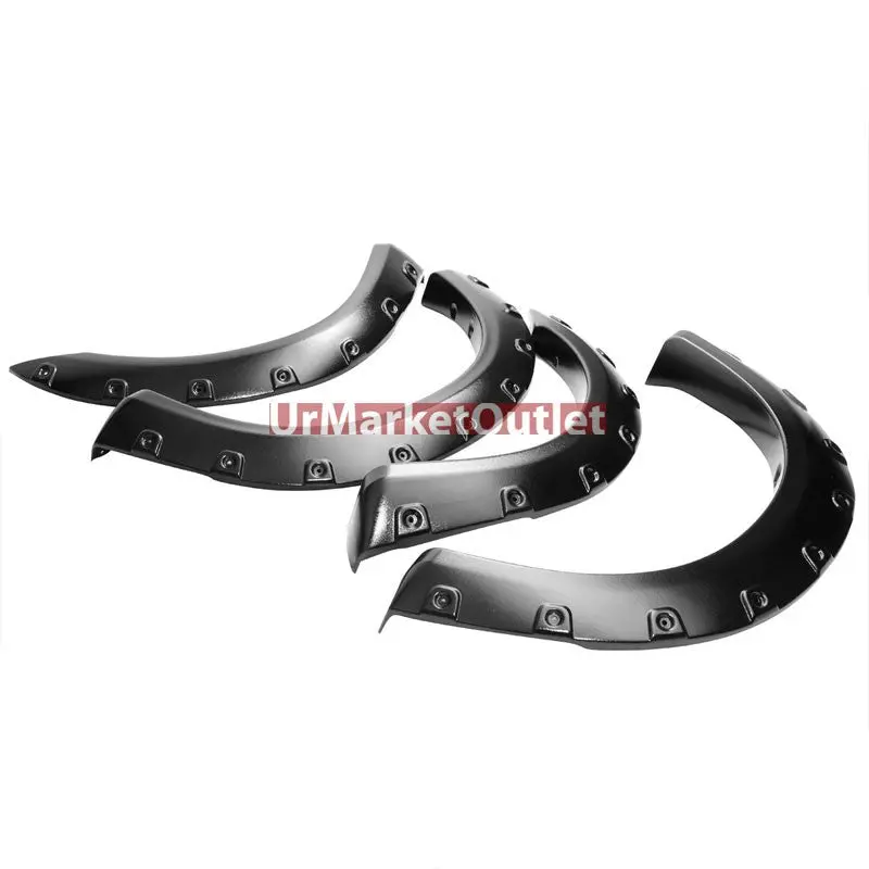 Glossy Black Abs Pocket-Riveted Wheel Fender Flares Guard For 93-11 Ford Ranger 2