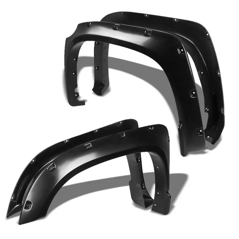 Black Abs Pocket-Riveted Style Wheel Fender Flares Guard For 14-17 Tundra 1