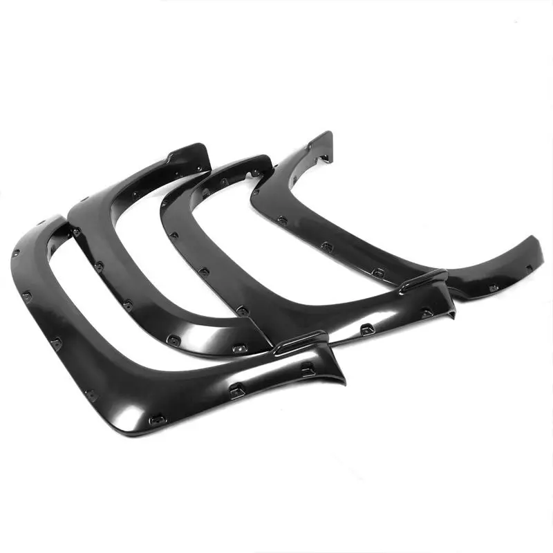 Black Abs Pocket-Riveted Style Wheel Fender Flares Guard For 14-17 Tundra 2