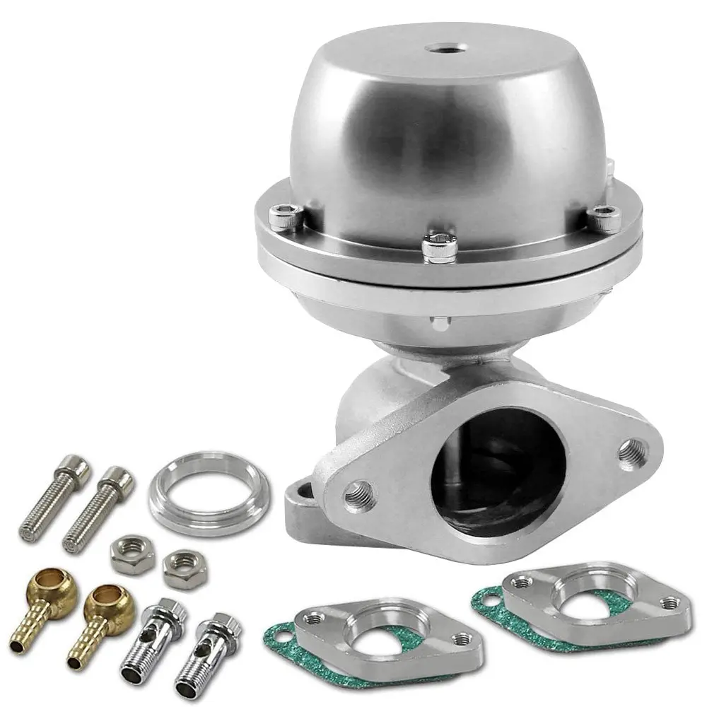 Universal T2 Silver 38Mm Turbo V-Band Wastegate Wg Bypass Exhaust+8Psi Spring 1
