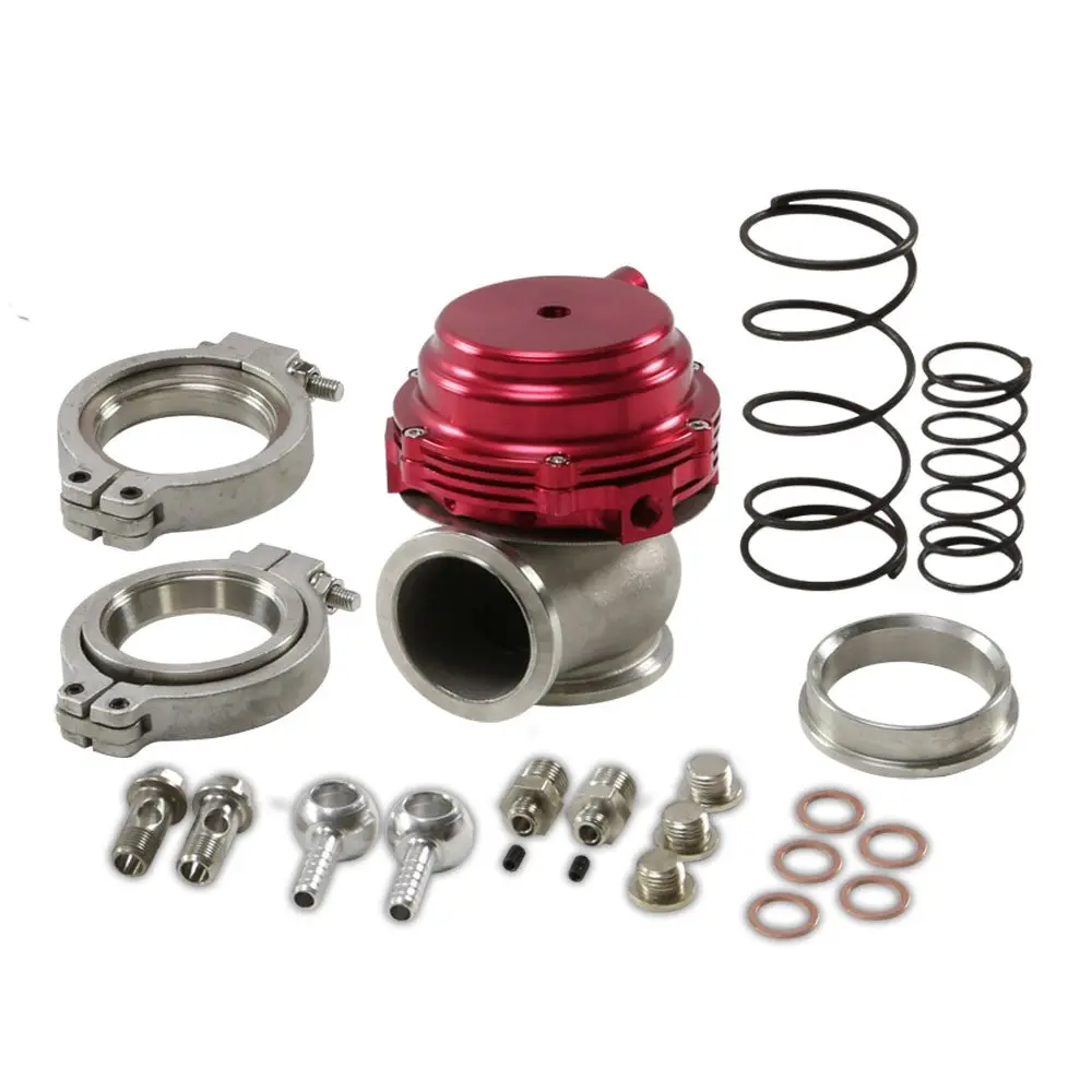 44Mm Red Jdm Turbocharger Manifold Boost V-Band Wastegate+Dump Ring+Psi Spring 1