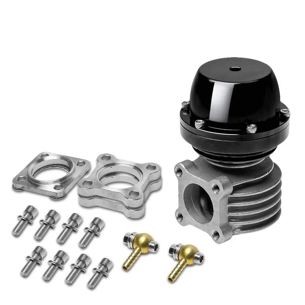 Black 44Mm/46Mm External Turbo Manifold Cast Steel Wastegate Boost Bypass+Spring 1