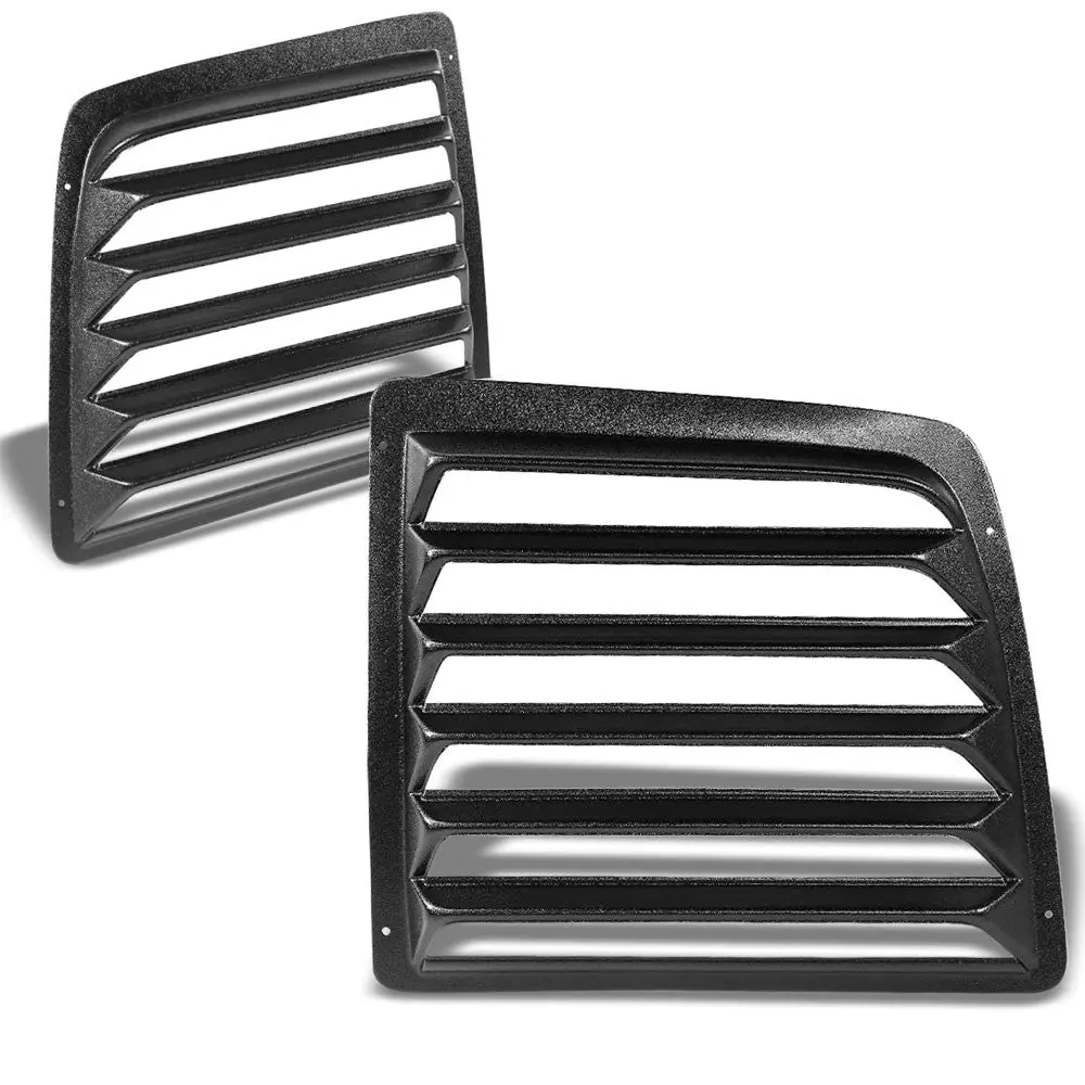 Glossy Black Rear Window Windshield Sun Vent Louver Cover For 97-14 Express 1500 1