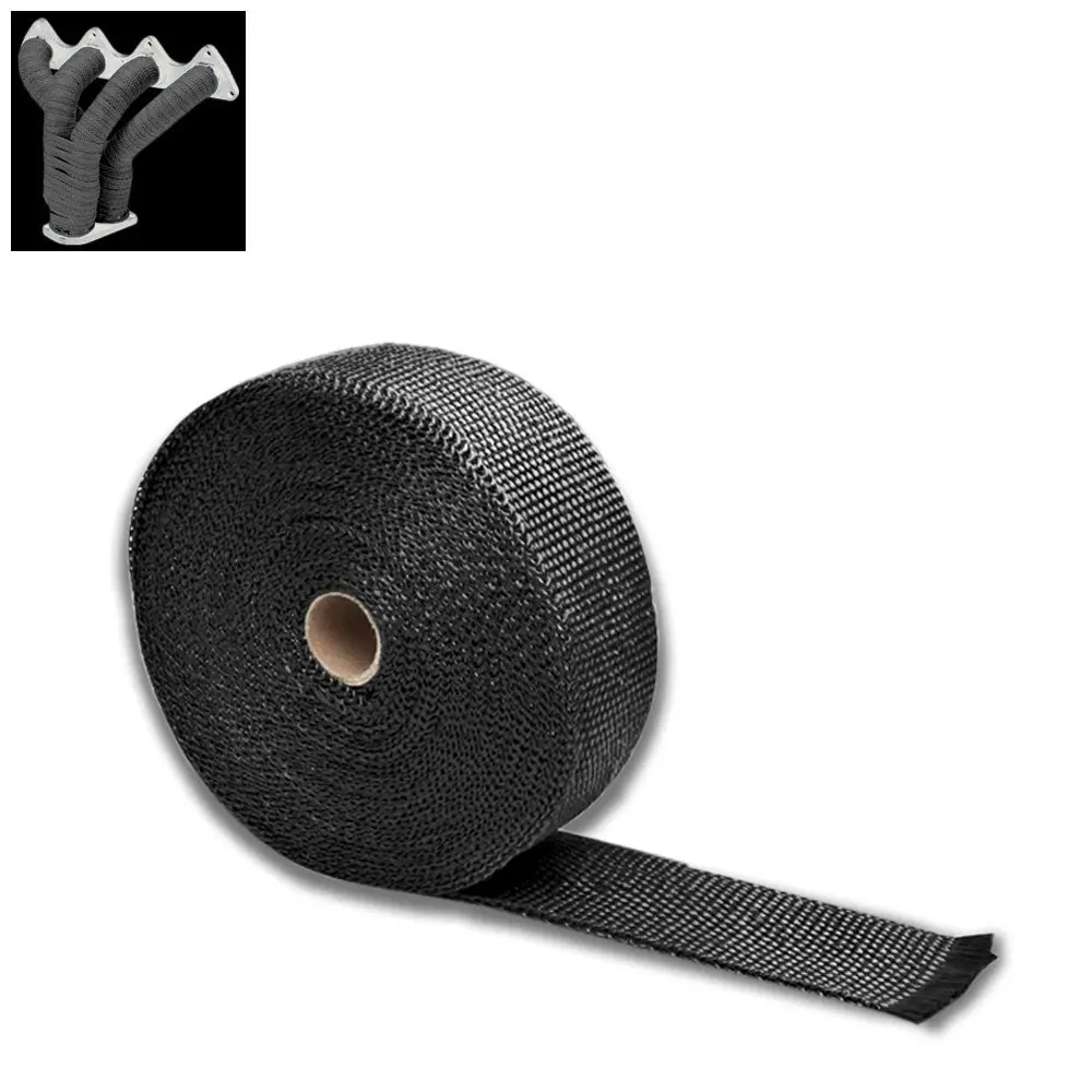 Black 2"X 1/16X 7.5M/295" T1 Exhaust Header Turbo Manifold Downpipe Heat Wrap 1