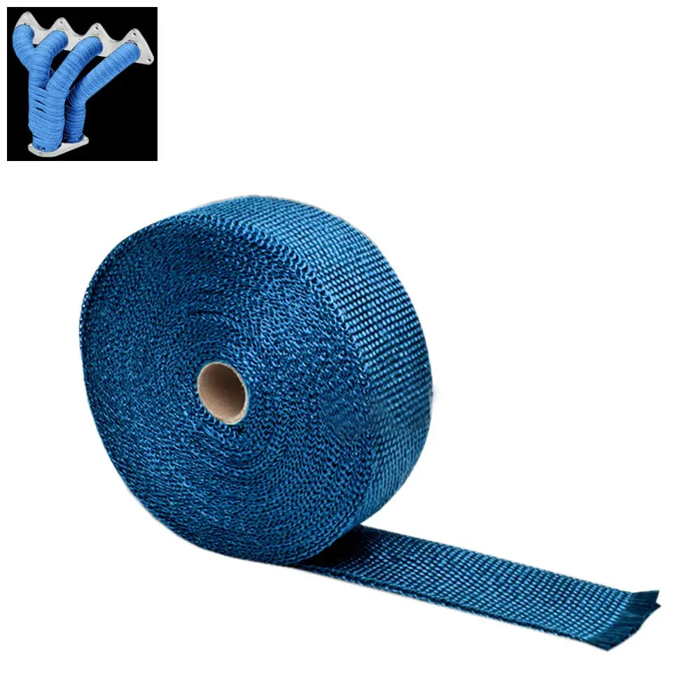 Blue 2"X 1/16X 10M/404" T1 Exhaust Header Turbo Manifold Downpipe Heat Wrap 1