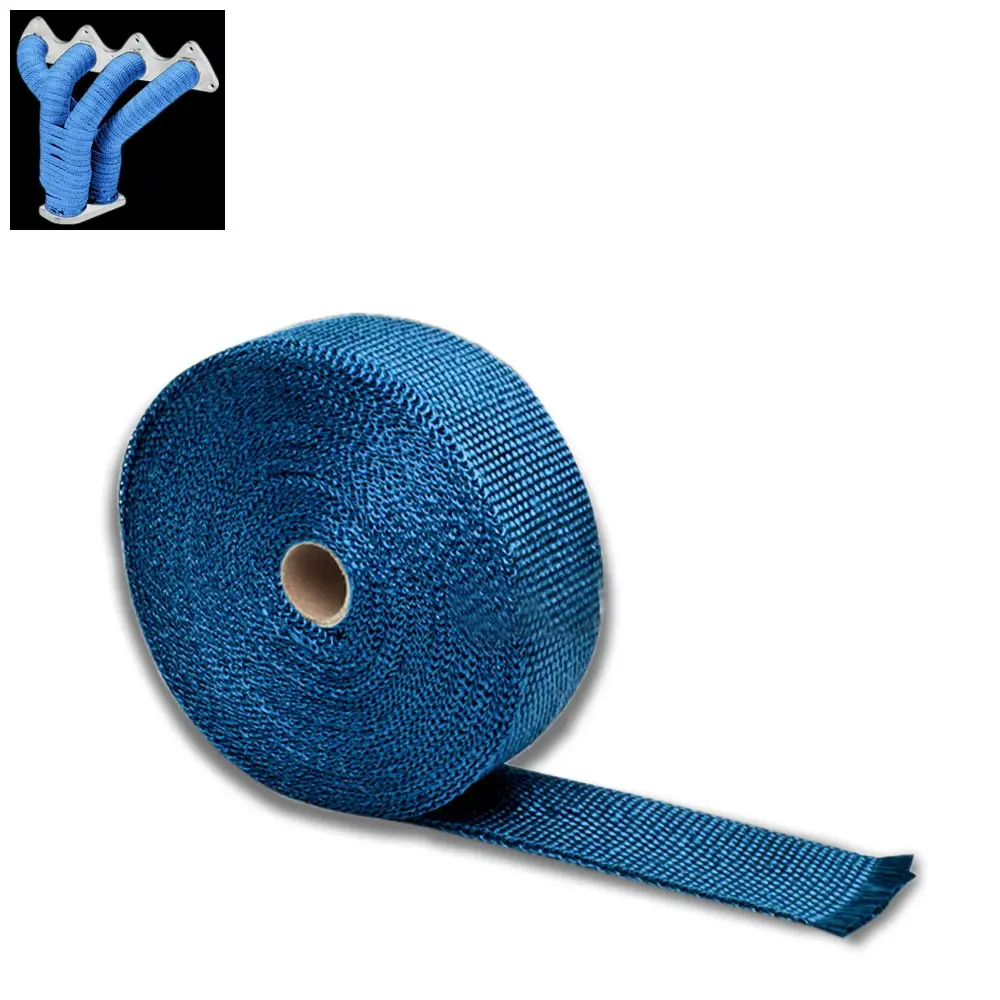 Blue 2"X 1/16X 7.5M/295" T1 Exhaust Header Turbo Manifold Downpipe Heat Wrap 1