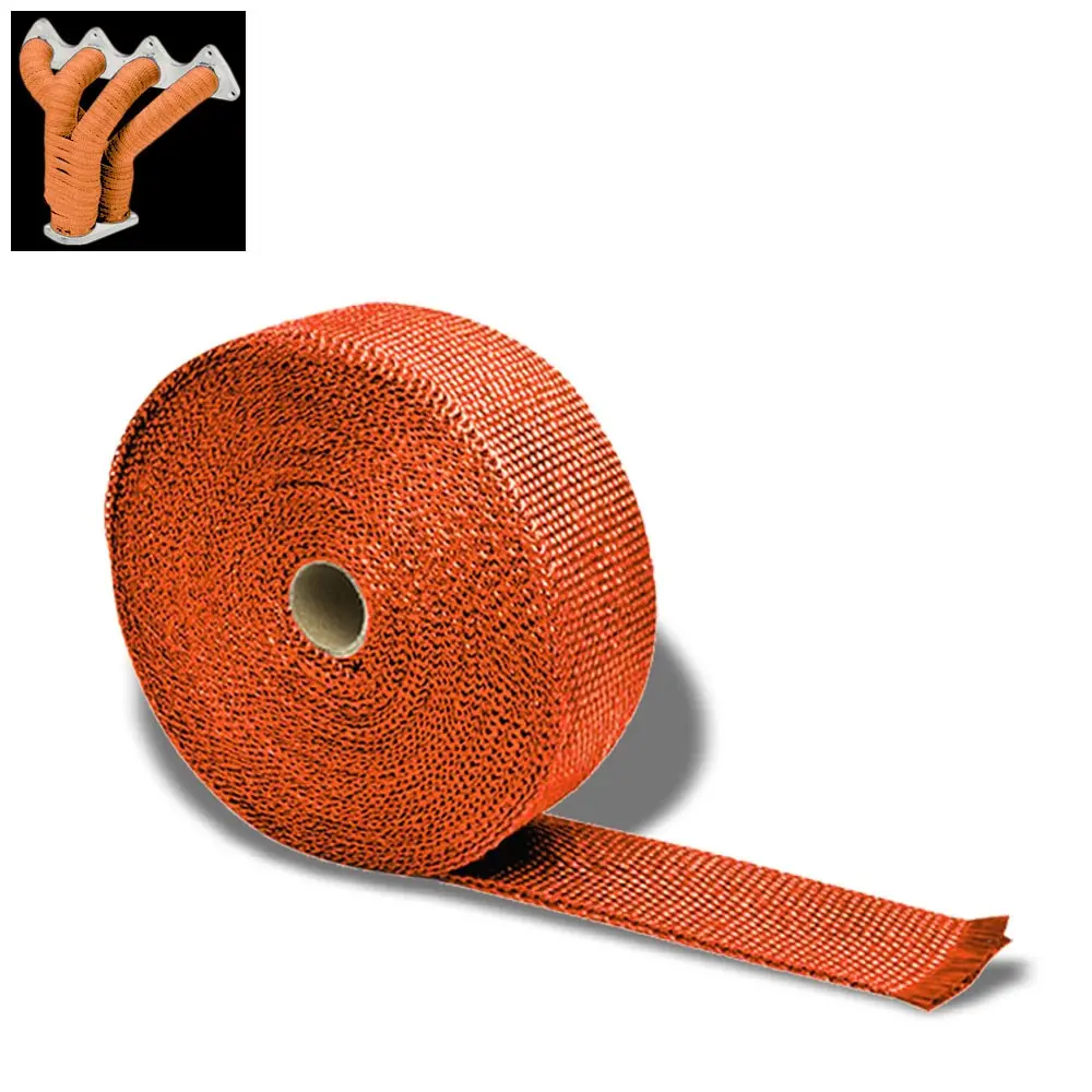 Orange 2"X 1/16X 10M/404" T1 Exhaust Header Turbo Manifold Downpipe Heat Wrap 1