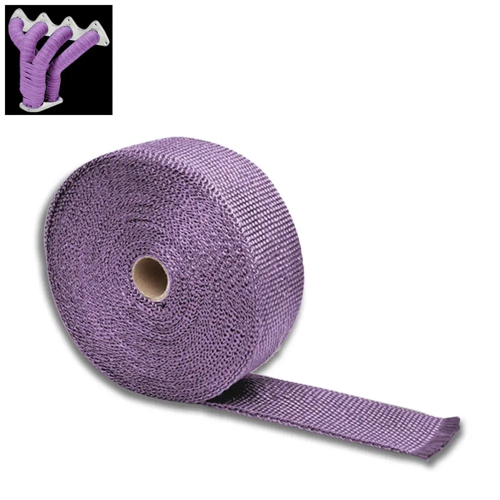 Purple 2"X 1/16X 10M/404" T1 Exhaust Header Turbo Manifold Downpipe Heat Wrap 1