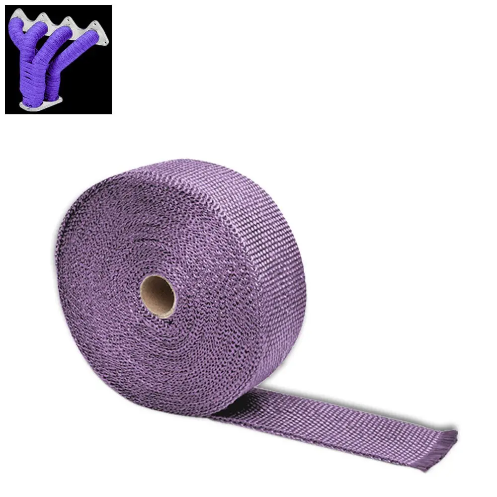 Purple 2"X 1/16X 7.5M/295" T1 Exhaust Header Turbo Manifold Downpipe Heat Wrap 1