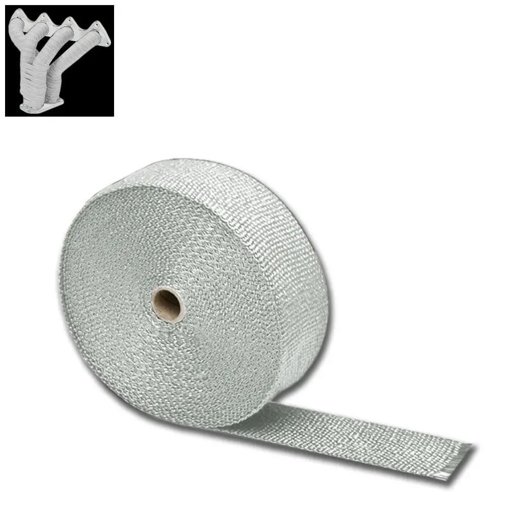 White 2"X 1/16X 15M/600" T1 Exhaust Header Turbo Manifold Downpipe Heat Wrap 1