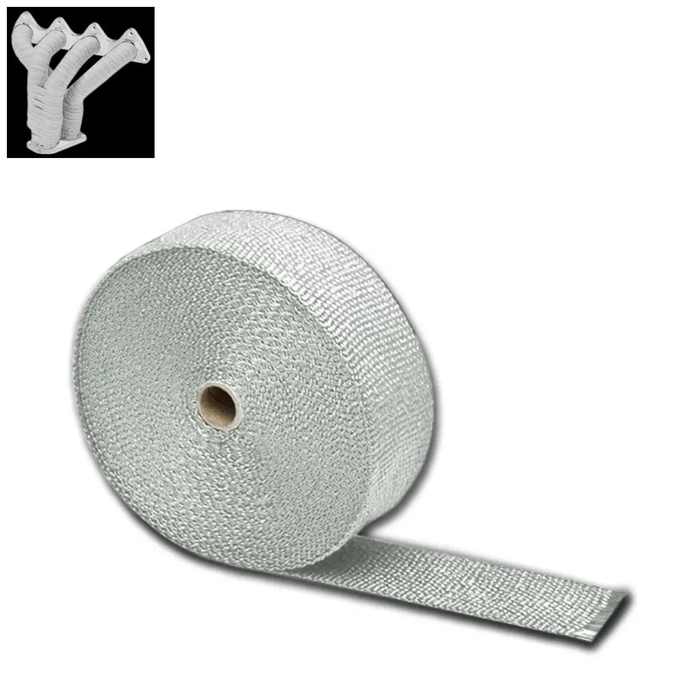 White 2"X 1/16X 7.5M/295" T1 Exhaust Header Turbo Manifold Downpipe Heat Wrap 1