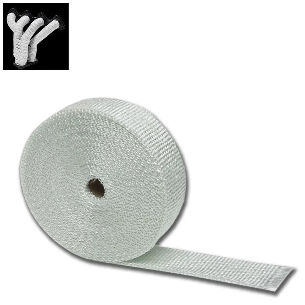 White 2"X 1/16X 15M/600" T2 Exhaust Header Turbo Manifold Downpipe Heat Wrap 1