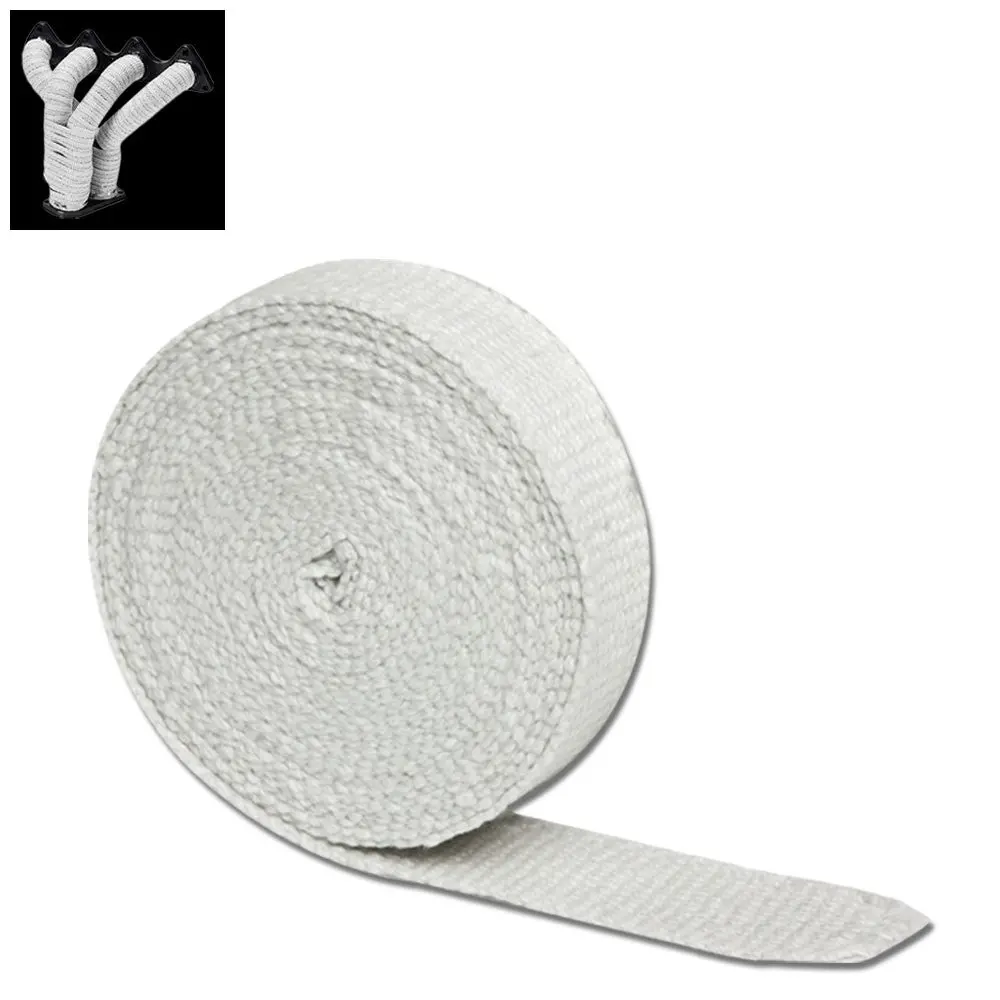 White 2"X 1/16X 15M/600" T4 Exhaust Header Turbo Manifold Downpipe Heat Wrap 1