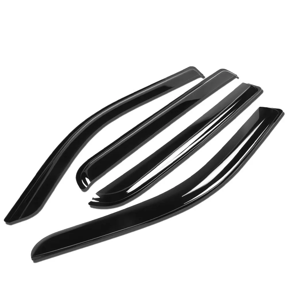 4Pcs Smoke Tinted [Type-On] Sun/Wind/Rain Window Visors Guard Deflector For 19-24 Ram 1500 Crew Cab (Dt) 1