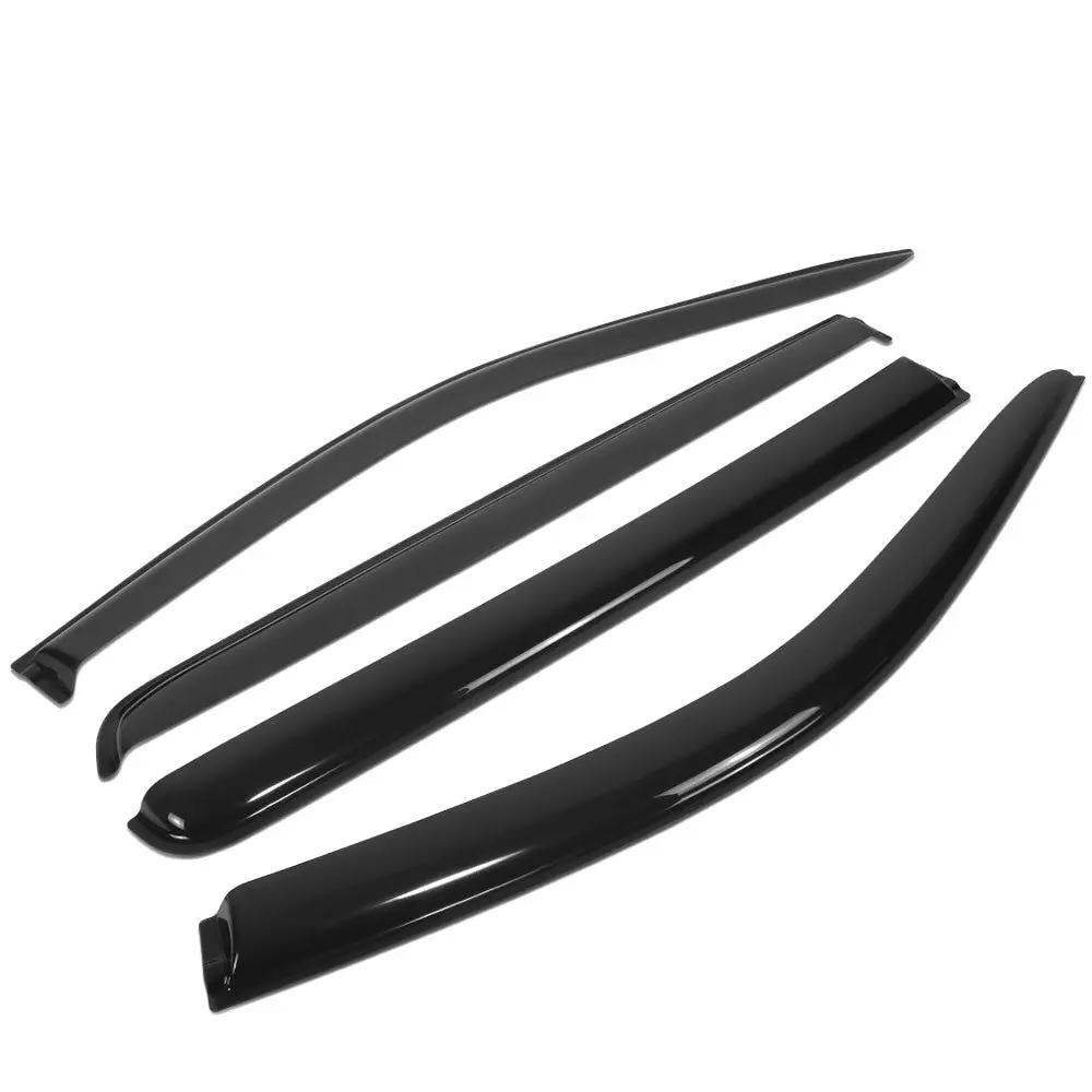 4Pcs Smoke Tinted [Type-On] Sun/Wind/Rain Window Visors Guard Deflector For 19-24 Silverado Sierra 1500 Crew Cab (T1xx) 1