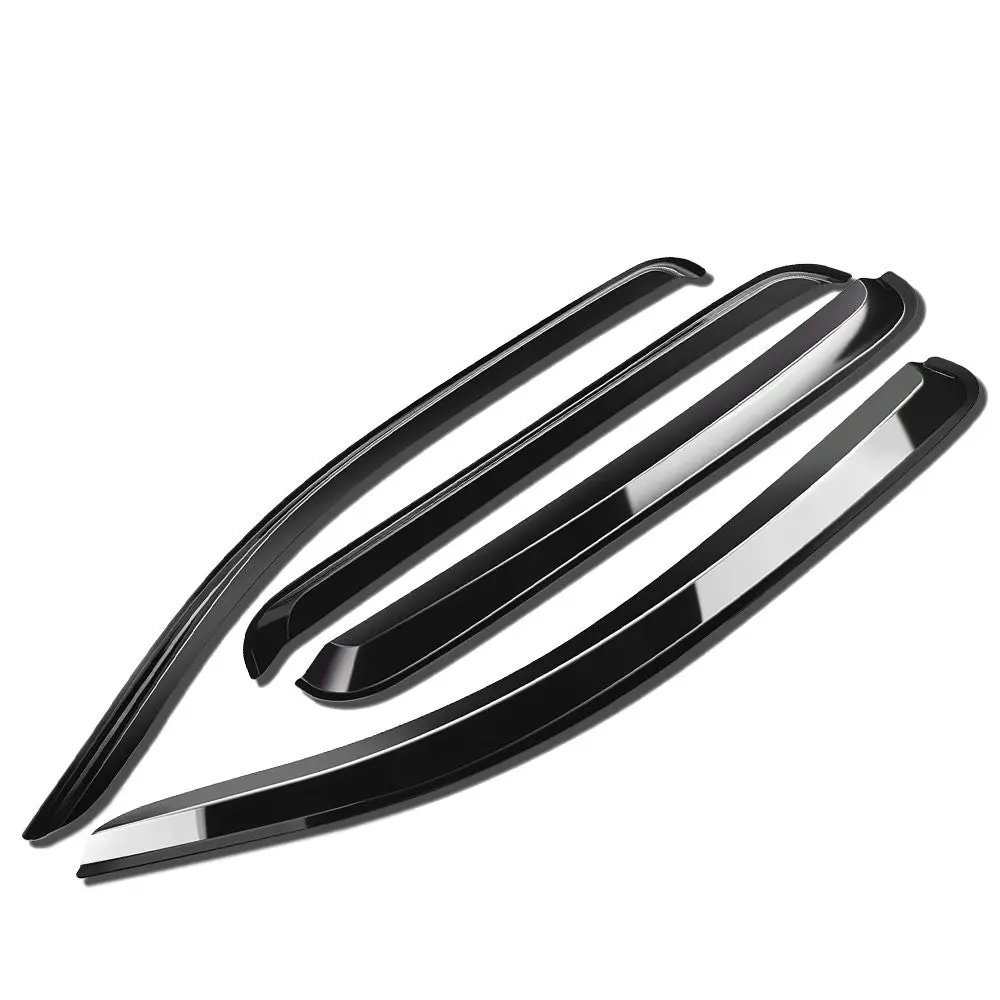 4Pcs Smoke Tinted [Type-On] Sun/Wind/Rain Window Visors Guard Deflector For 05-23 Toyota Tacoma Crew Cab (Double Cab) 1
