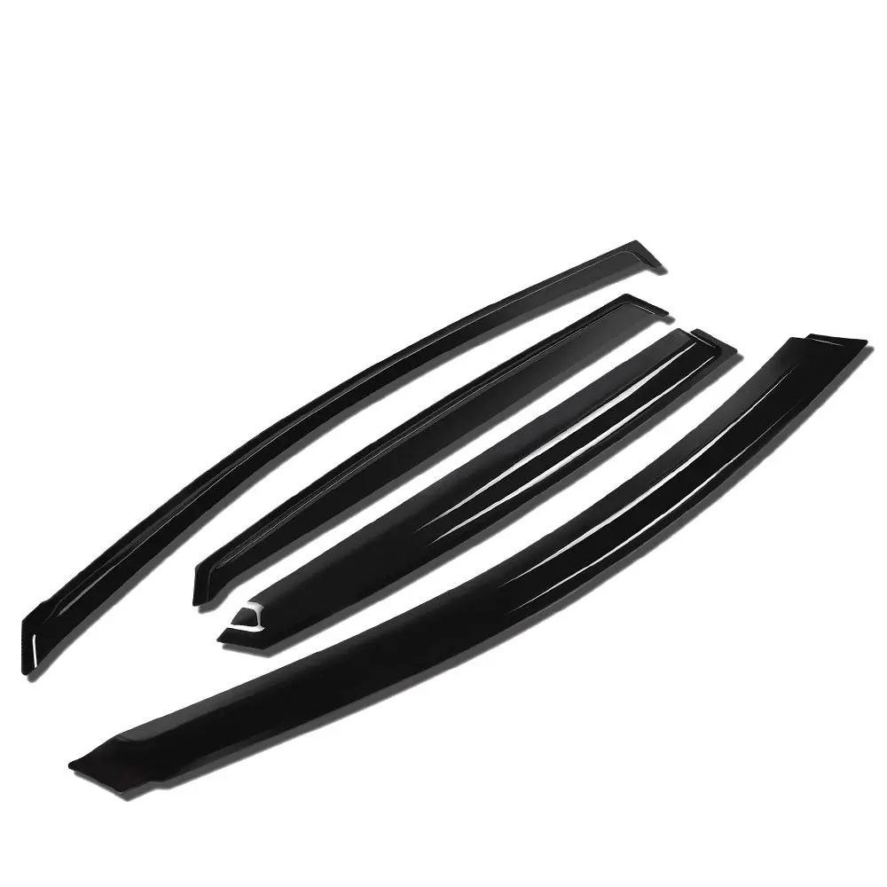 4Pcs Smoke Tinted [Type-On] Sun/Wind/Rain Window Visors Guard Deflector For 13-19 Nissan Sentra (B17) 1