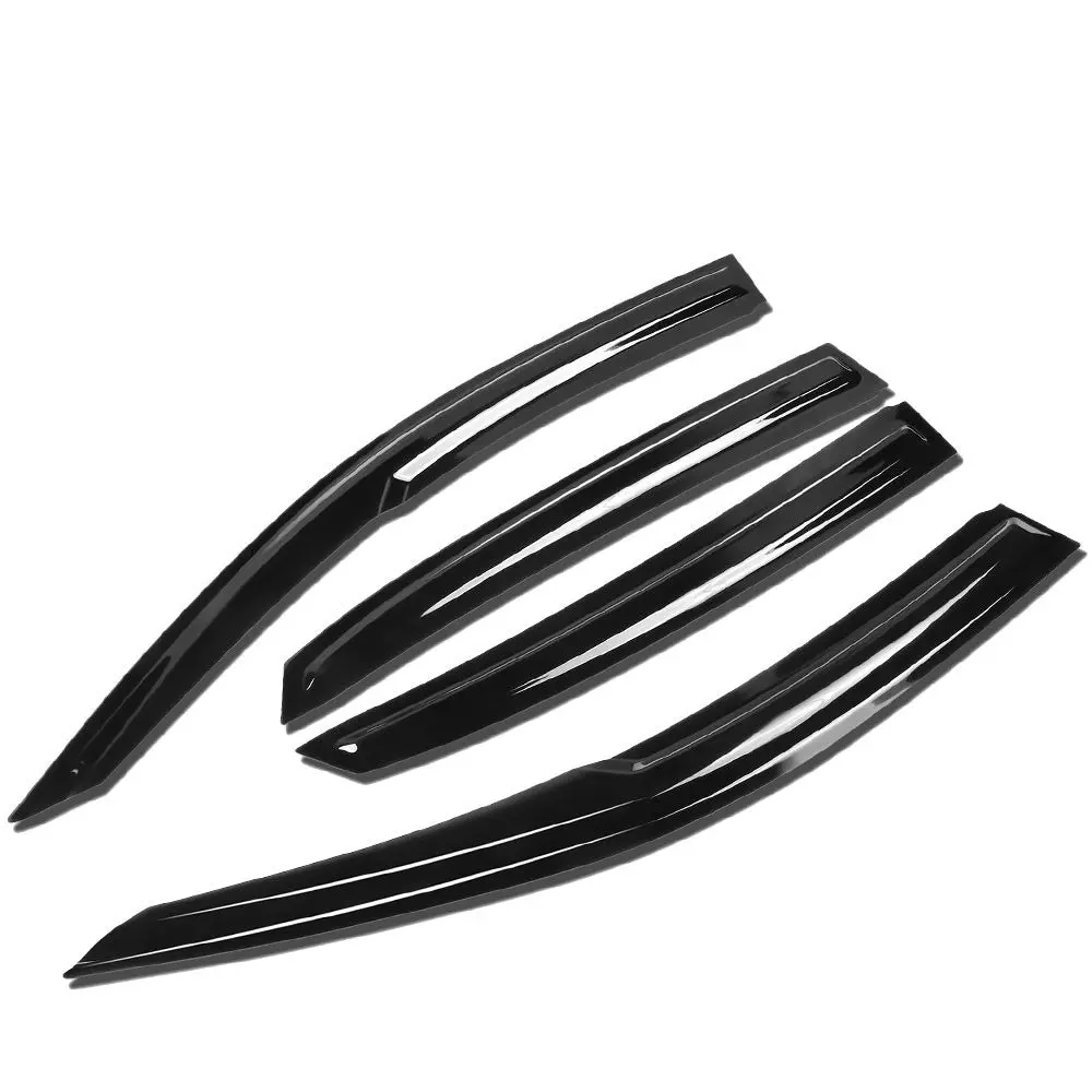 4Pcs Smoke Tinted [Type-On] Sun/Wind/Rain Window Visors Guard Deflector For 16-21 Honda Civic Hatchback (Fk) 1
