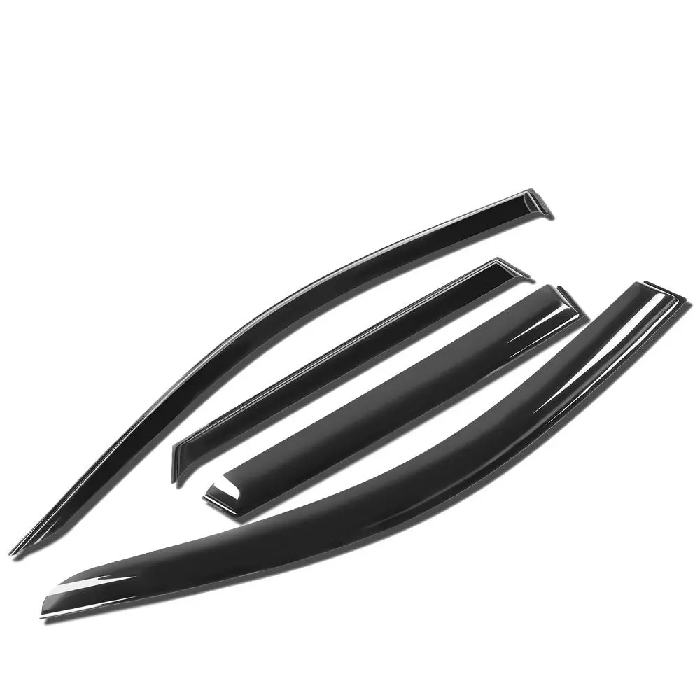 4Pcs Smoke Tinted [Type-On] Sun/Wind/Rain Window Visors Guard Deflector For 11-24 Mt Outlander Sport/13-15 Asx (Ga) 1