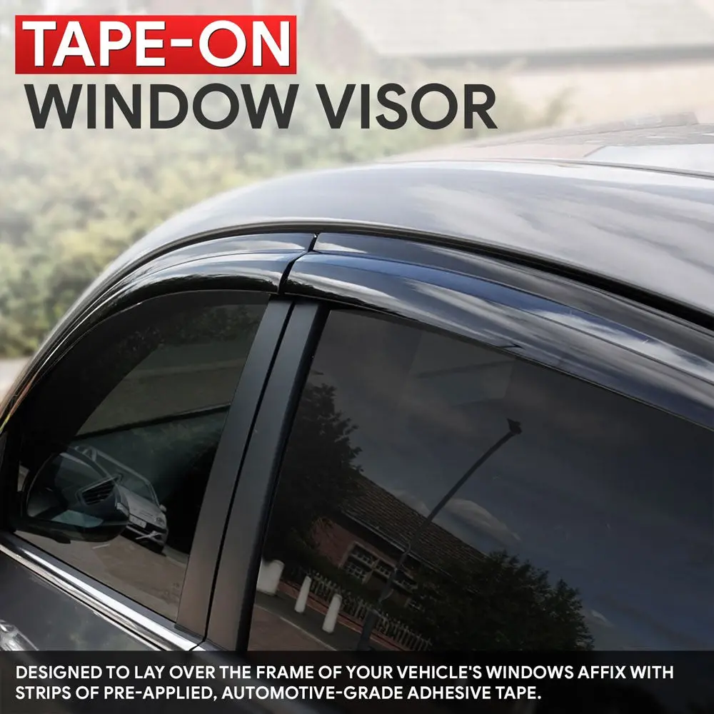 Smoke Tinted Window Wind/Rain Vent Deflectors Visors Guard For 12-17 500 Hatchback 2-Dr 2