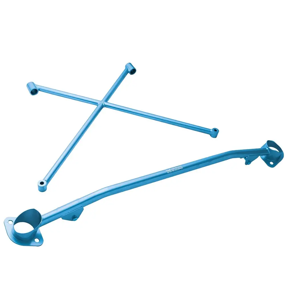 Megan Racing Race Spec Blue Front X-Brace Tower Bar For 99-09 Honda S2000 Ap1 Ap2 W/Aftermarket Intake 1