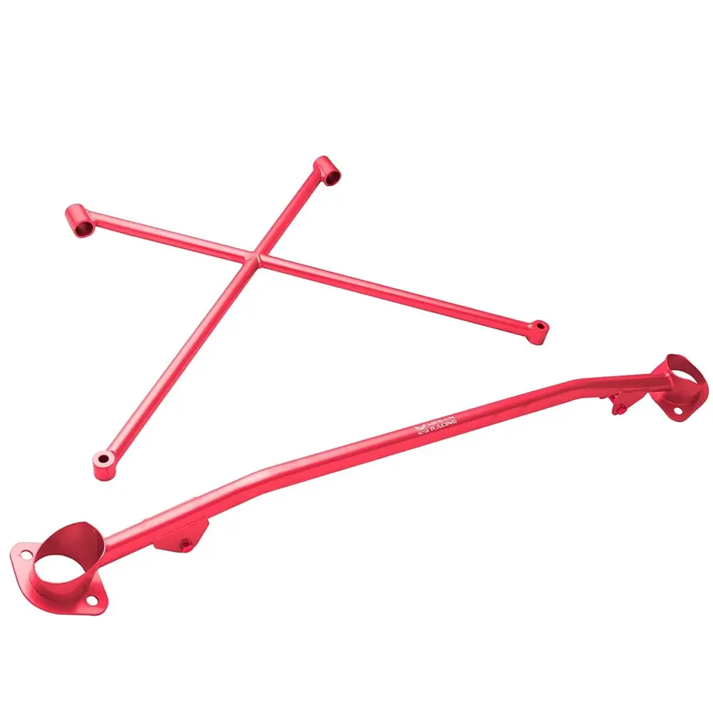 Megan Racing Race Spec Red Front X-Brace Tower Bar For 99-09 Honda S2000 Ap1 Ap2 W/Aftermarket Intake 1