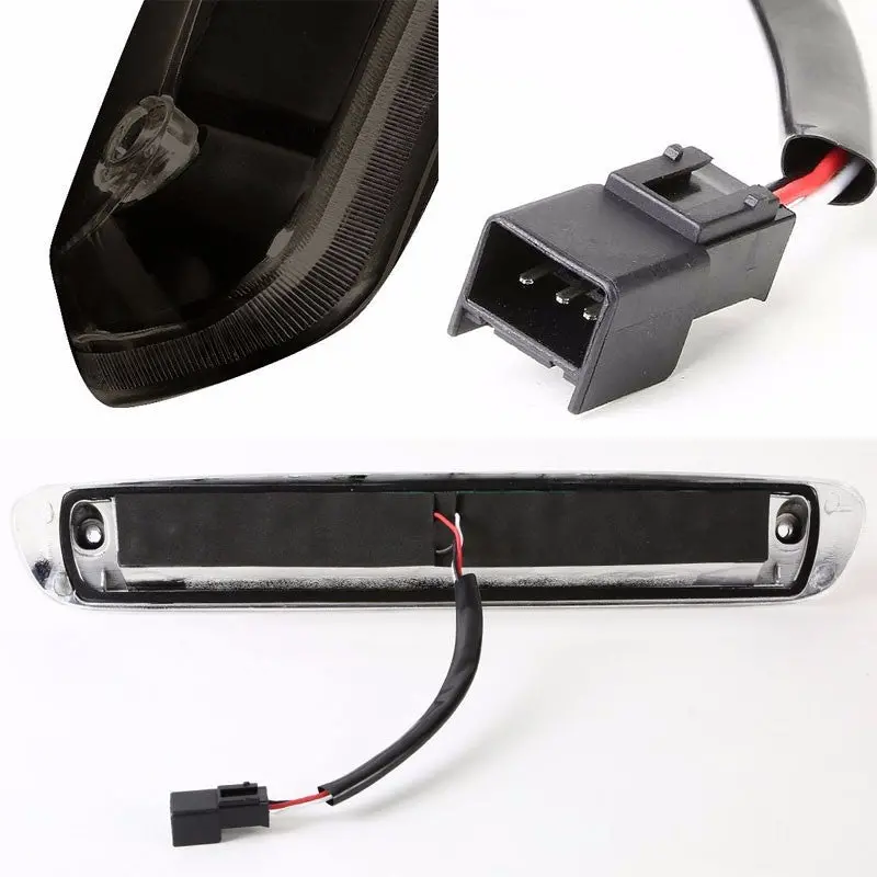 Black Housing Smoke Len Third Brake Light For 07-14 Sierra 1500/2500Hd/3500Hd 2