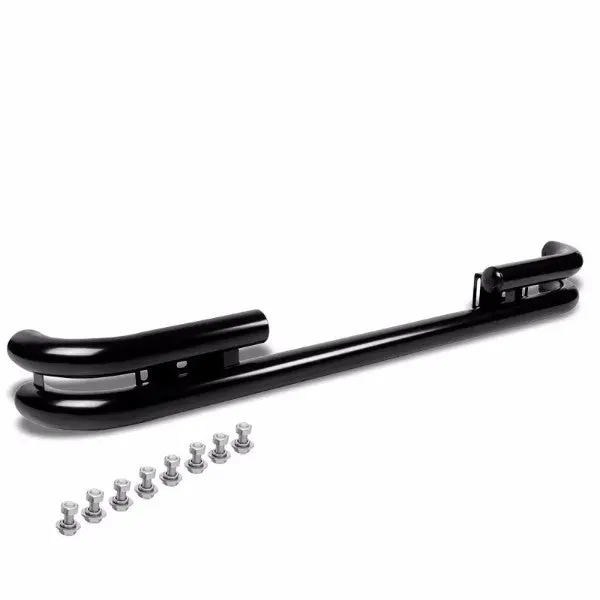 Black Coat Steel Double Tube Bar Rear Bumper Protector Guard For Jeep 88-06 Wrangler 1