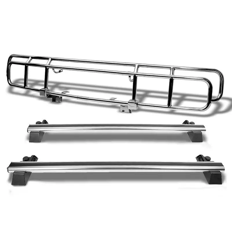 Chrome Front Bull Bumper Brush Grille Guard+Roof Rack For 03-09 Hummer H2 4Dr 1