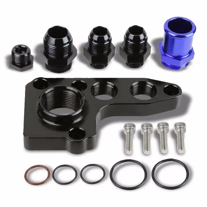 Aluminum Remote Oil Filter Relocate Adapter For 91-12 Ford Modular V8 4.6/5.4 1