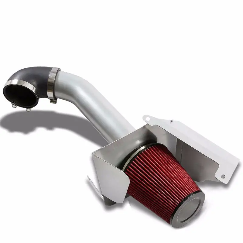 Polish Black Shortram Air Intake+Heat Shield+Red Filter For Chevy/Gmc V8 Gmt900 1