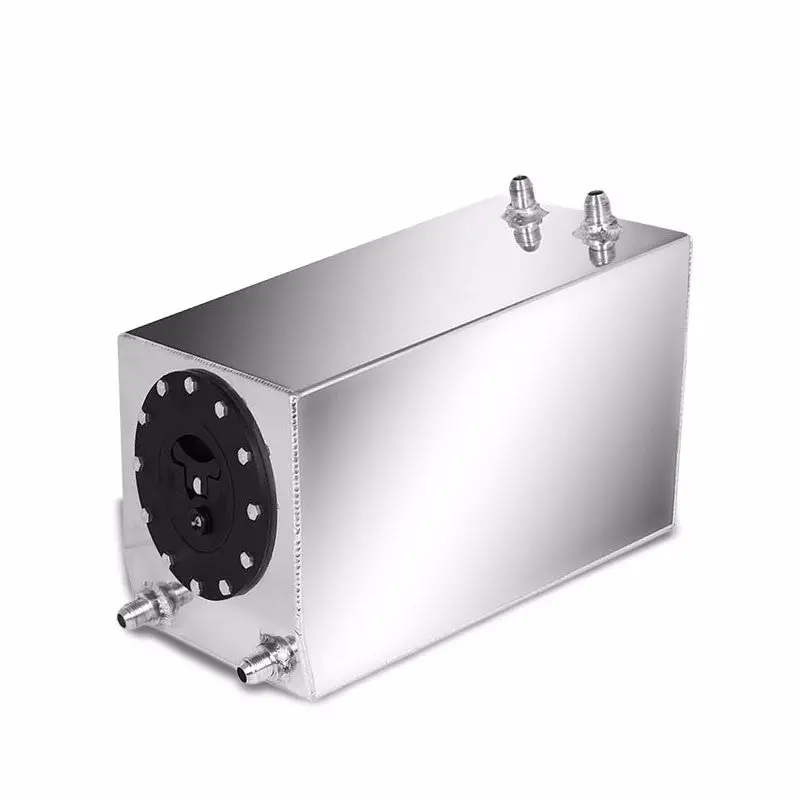 Polish Aluminum 3 Gallon/11.4L Gas Fuel Cell Tank/Black Cap Door+Level Sender 1