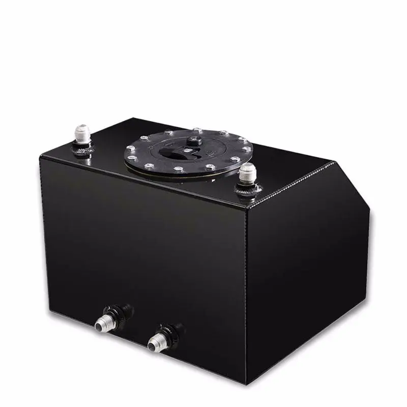 Black Aluminum 4 Gallon/15 Liter Gas Fuel Cell Tank/Black Cap Door+Level Sender 1