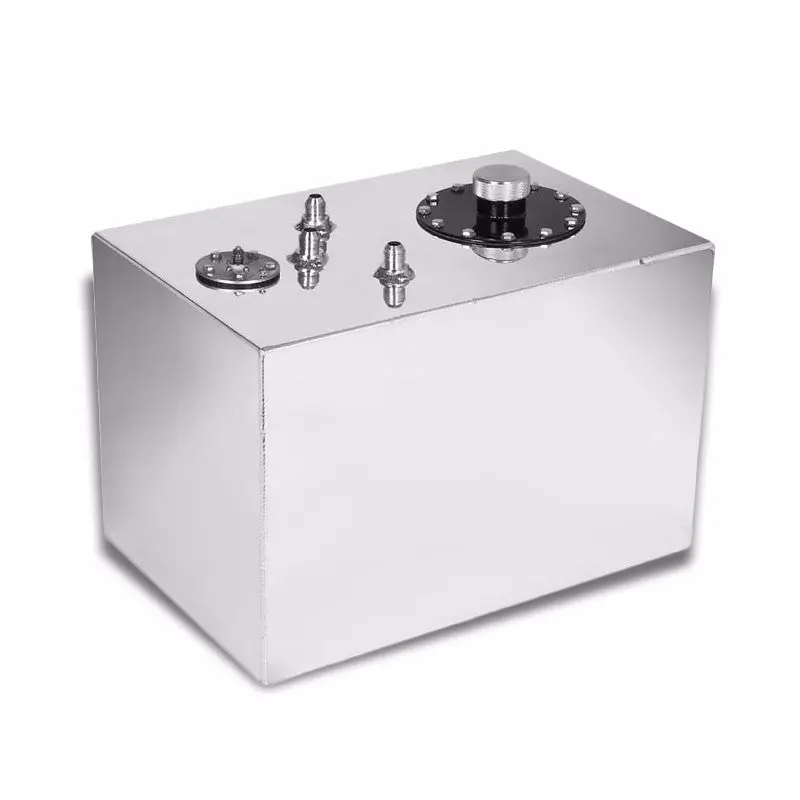 Polish Aluminum 12 Gallon/45.4L Gas Fuel Cell Tank/Black Cap Door+Level Sender 1