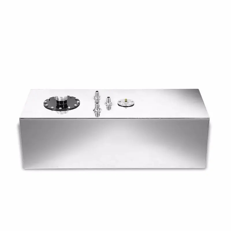 Polish Aluminum 15 Gallon/45.4L Gas Fuel Cell Tank/Black Cap Door+Level Sender 1